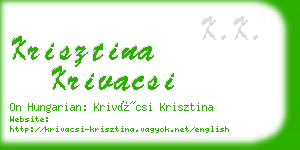 krisztina krivacsi business card